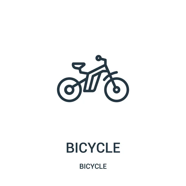 Vector icono de bicicleta de la colección de bicicletas. Icono de contorno de bicicleta de línea delgada ilustración vectorial. Símbolo lineal para su uso en aplicaciones web y móviles, logotipo, medios impresos . — Vector de stock