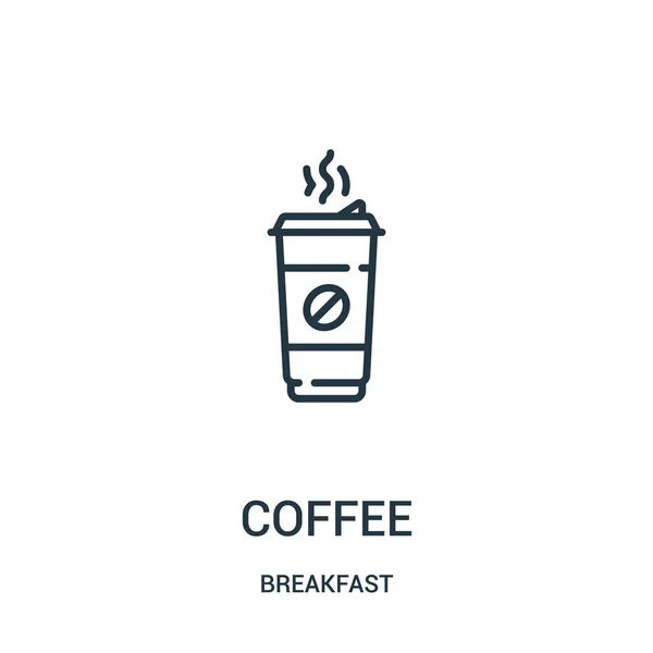 Wektor ikona kawa z kolekcji śniadaniowej. Cienka linia kawy konspektu ikona ilustracja wektorowa. Symbol liniowy do użycia w sieci web i aplikacji mobilnych, logo, nośników wydruku. — Wektor stockowy