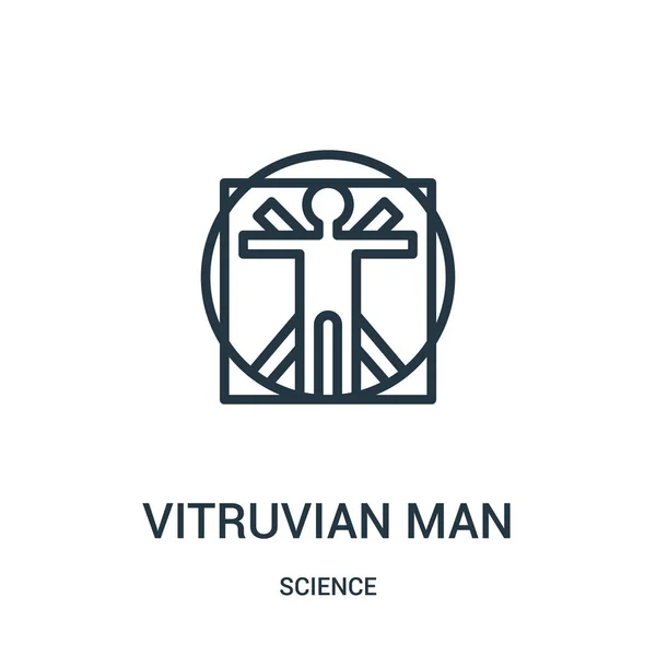 Vitruvian man icon vector from science collection. Thin line vitruvian man outline icon vector illustration. Linear symbol for use on web and mobile apps, logo, print media. — Stock Vector