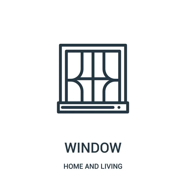 Window icon vector from home and living collection. Thin line window outline icon vector illustration. Linear symbol for use on web and mobile apps, logo, print media. — Stock Vector