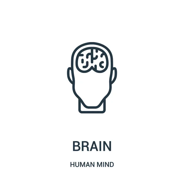 Brain icon vector from human mind collection. Thin line brain outline icon vector illustration. Linear symbol for use on web and mobile apps, logo, print media. — Stock Vector