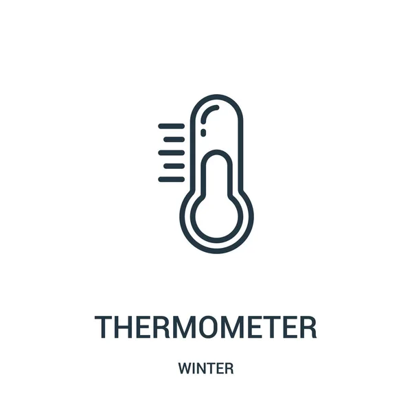 Thermometer-Symbolvektor aus der Winterkollektion. dünne Linie Thermometer umreißt Symbol Vektor Illustration. Lineares Symbol für Web- und Mobile-Apps, Logo, Printmedien. — Stockvektor
