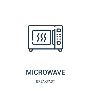 mikrodalga simge vektör kahvaltı koleksiyonundan. İnce çizgi mikrodalga anahat simgesini vektör çizim. Web ve mobil uygulamalar, logo, baskı ortamı kullanmak için doğrusal sembolü.
