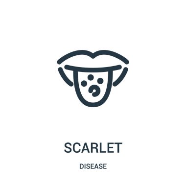 scarlet icon vector from disease collection. Thin line scarlet outline icon vector illustration. Linear symbol for use on web and mobile apps, logo, print media. clipart
