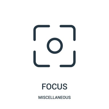 odak simge vektör çeşitli koleksiyonundan. İnce çizgi odak anahat simgesini vektör çizim. Web ve mobil uygulamalar, logo, baskı ortamı kullanmak için doğrusal sembolü.