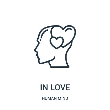 aşk simge vektör insan aklının koleksiyonundan. Aşk anahat simgesini vektör çizim ince çizgi. Web ve mobil uygulamalar, logo, baskı ortamı kullanmak için doğrusal sembolü.
