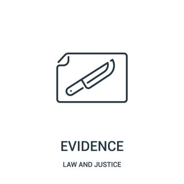 kanıt simge vektör hukuk ve adalet koleksiyonundan. İnce çizgi kanıt anahat simgesini vektör çizim. Web ve mobil uygulamalar, logo, baskı ortamı kullanmak için doğrusal sembolü.
