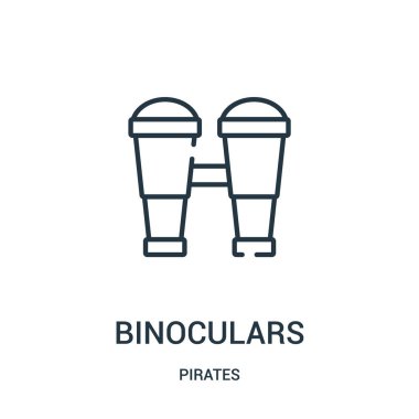 dürbün simge vektör korsanlar koleksiyonundan. İnce çizgi dürbün simge vektör çizim anahat. Web ve mobil uygulamalar, logo, baskı ortamı kullanmak için doğrusal sembolü.