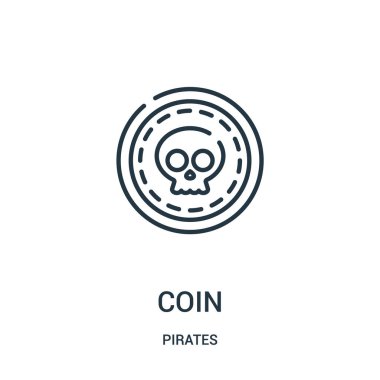 sikke simge vektör korsanlar koleksiyonundan. İnce çizgi sikke anahat simgesini vektör çizim. Web ve mobil uygulamalar, logo, baskı ortamı kullanmak için doğrusal sembolü.