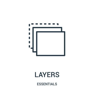 Katmanlar simgesini vektöründen essentials koleksiyonu. İnce çizgi katmanları simge vektör çizim anahat. Web ve mobil uygulamalar, logo, baskı ortamı kullanmak için doğrusal sembolü.
