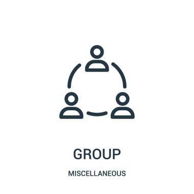 Grup simge vektör çeşitli koleksiyonundan. İnce çizgi grup anahat simgesini vektör çizim. Web ve mobil uygulamalar, logo, baskı ortamı kullanmak için doğrusal sembolü.
