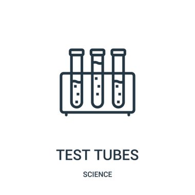 test tüpleri simge vektör bilim koleksiyonundan. İnce çizgi test tüpleri anahat simgesini vektör çizim. Web ve mobil uygulamalar, logo, baskı ortamı kullanmak için doğrusal sembolü.