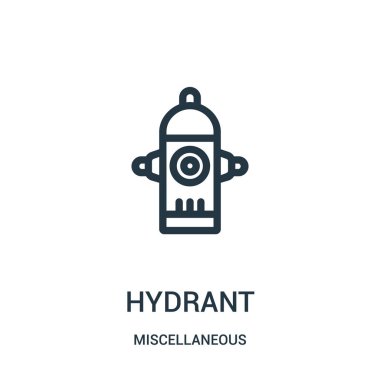 hidrant simge vektör çeşitli koleksiyonundan. İnce çizgi hidrant anahat simgesini vektör çizim. Web ve mobil uygulamalar, logo, baskı ortamı kullanmak için doğrusal sembolü.