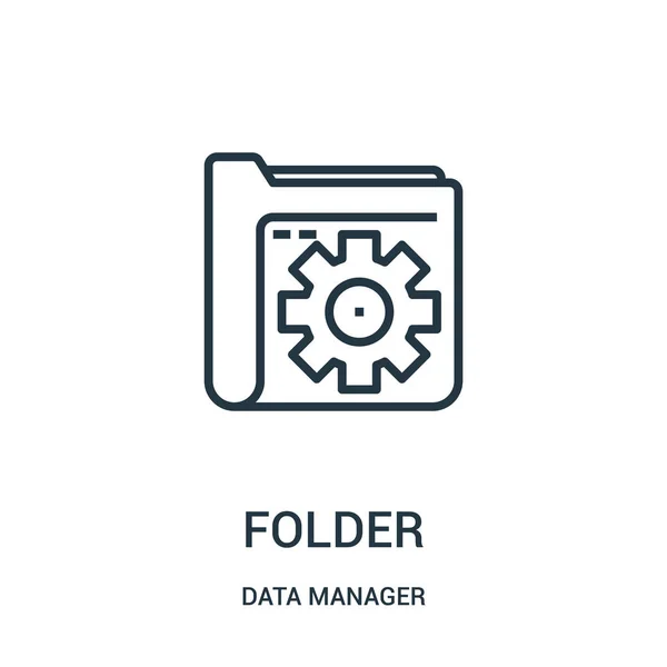 Dossier icône vecteur de la collecte de gestionnaire de données. Illustration vectorielle d'icône de contour de dossier de ligne mince. Symbole linéaire pour utilisation sur applications web et mobiles, logo, médias imprimés . — Image vectorielle