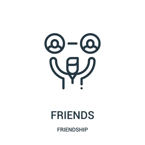 Friends icon vector from friendship collection. Thin line friends outline icon vector illustration. Linear symbol for use on web and mobile apps, logo, print media. — Stock Vector