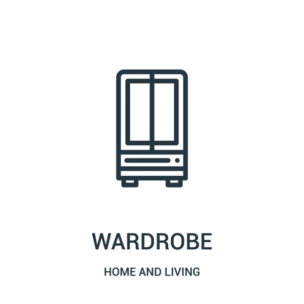 Wardrobe icon vector from home and living collection. Thin line wardrobe outline icon vector illustration. Linear symbol for use on web and mobile apps, logo, print media. — Stock Vector