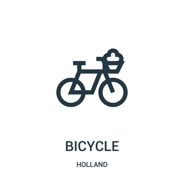 Fahrradsymbolvektor aus der holländischen Kollektion. dünne Linie Fahrrad Umriss Symbol Vektor Illustration. Lineares Symbol für Web- und Mobile-Apps, Logo, Printmedien. — Stockvektor