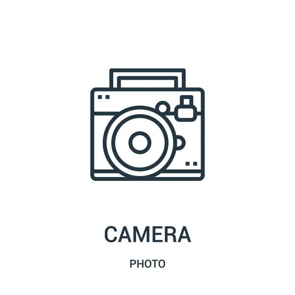 Camera icon vector from photo collection. Thin line camera outline icon vector illustration. Linear symbol for use on web and mobile apps, logo, print media. — Stock Vector