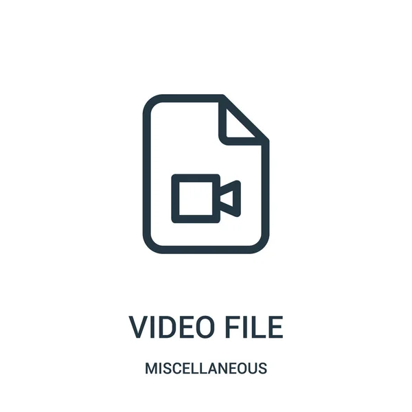 Vector icono de archivo de vídeo de la colección miscelánea. Ilustración vectorial de esquema de archivo de línea delgada. Símbolo lineal para su uso en aplicaciones web y móviles, logotipo, medios impresos . — Archivo Imágenes Vectoriales