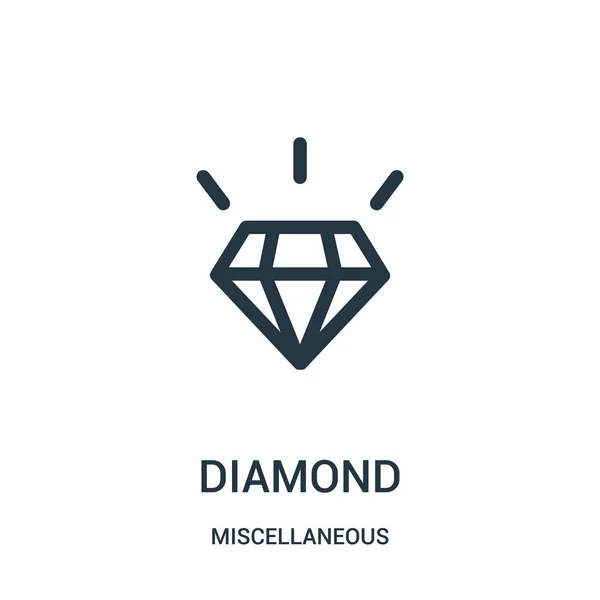 Diamant-Icon-Vektor aus verschiedenen Sammlungen. dünne Linie Diamant Umriss Symbol Vektor Illustration. Lineares Symbol für Web- und Mobile-Apps, Logo, Printmedien. — Stockvektor
