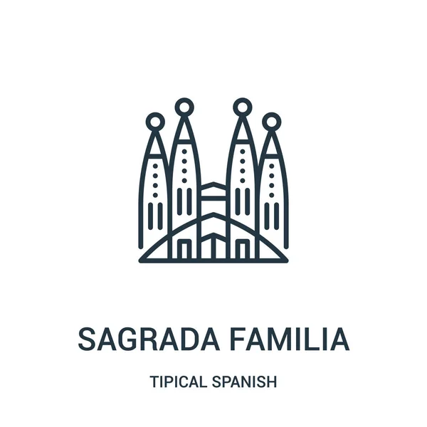 Sagrada familia tipik İspanyol koleksiyonundan simge vektör. İnce çizgi sagrada familia anahat simgesini vektör çizim. Web ve mobil uygulamalar, logo, baskı ortamı kullanmak için doğrusal sembolü.