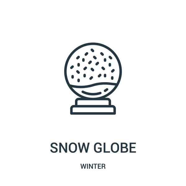 Vetor ícone globo de neve da coleção de inverno. Linha fina globo de neve esboço ícone vetor ilustração. Símbolo linear para uso em aplicativos web e móveis, logotipo, mídia impressa . — Vetor de Stock