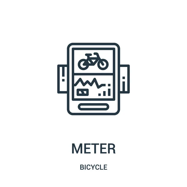Metro vector icono de la colección de bicicletas. Línea delgada contador contorno icono vector ilustración. Símbolo lineal para su uso en aplicaciones web y móviles, logotipo, medios impresos . — Vector de stock