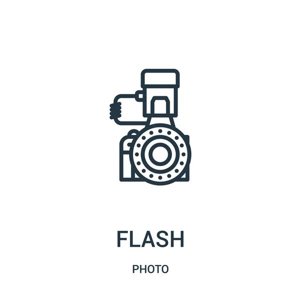 Vetor de ícone flash da coleção de fotos. Linha fina flash contorno ícone vetor ilustração. Símbolo linear para uso em aplicativos web e móveis, logotipo, mídia impressa . —  Vetores de Stock