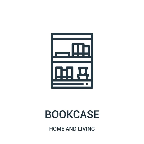 Bookcase icon vector from home and living collection. Thin line bookcase outline icon vector illustration. Linear symbol for use on web and mobile apps, logo, print media. — Stock Vector