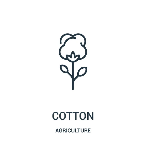 Cotton icon vector from agriculture collection. Thin line cotton outline icon vector illustration. Linear symbol for use on web and mobile apps, logo, print media. — Stock Vector