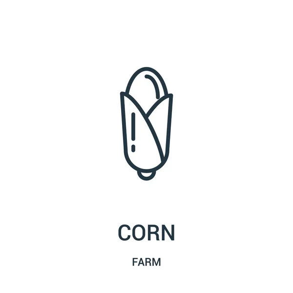 Kukuřici ikona Vektor z kolekce farma. Tenká linie kukuřice osnovy ikonu vektorové ilustrace. Lineární symbol pro použití na web a mobilní aplikace, logo, tisková média. — Stockový vektor