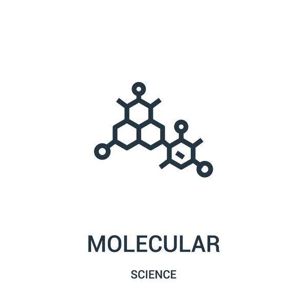Molekularnej wektor z kolekcji nauki. Cienka linia molekularnej konspektu ikona ilustracja wektorowa. Symbol liniowy do użycia w sieci web i aplikacji mobilnych, logo, nośników wydruku. — Wektor stockowy