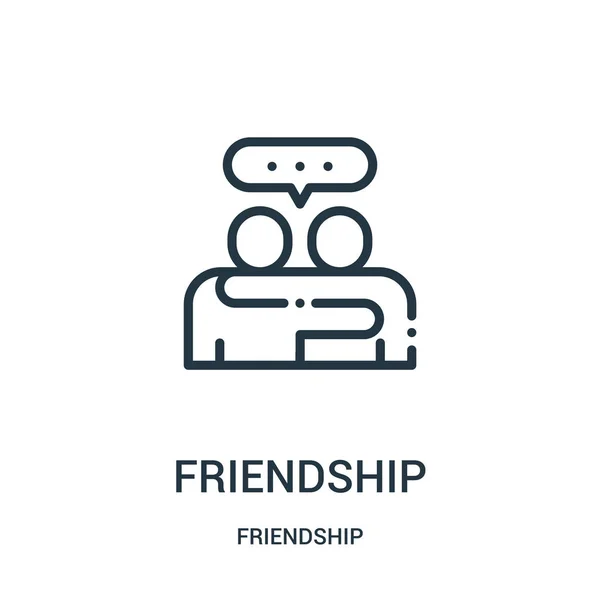 Freundschaft Ikone Vektor aus Freundschaft Sammlung. dünne Linie Freundschaft umreißt Symbol-Vektor-Illustration. Lineares Symbol für Web- und Mobile-Apps, Logo, Printmedien. — Stockvektor