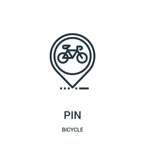 Pin vector icono de la colección de bicicletas. Línea delgada pin contorno icono vector ilustración. Símbolo lineal para su uso en aplicaciones web y móviles, logotipo, medios impresos . — Vector de stock
