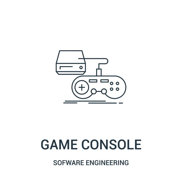Game console icon vector from sofware engineering video gaming collection. Thin line game console outline icon vector illustration. Linear symbol for use on web and mobile apps, logo, print media. — Stock Vector