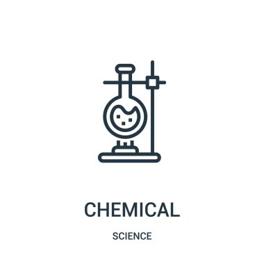 kimyasal simge vektör bilim koleksiyonundan. İnce çizgi kimyasal anahat simgesini vektör çizim. Web ve mobil uygulamalar, logo, baskı ortamı kullanmak için doğrusal sembolü.