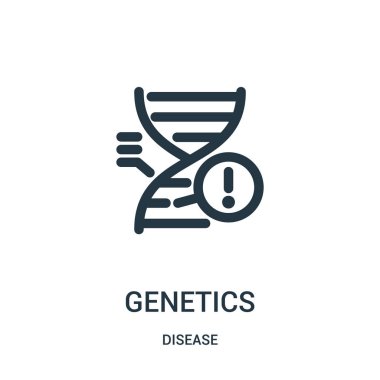 Genetik simge vektör hastalığı koleksiyonundan. İnce çizgi genetik simge vektör çizim anahat. Web ve mobil uygulamalar, logo, baskı ortamı kullanmak için doğrusal sembolü.