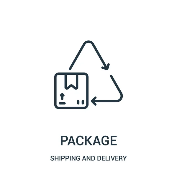 Package icon vector from shipping and delivery collection. Thin line package outline icon vector illustration. Linear symbol for use on web and mobile apps, logo, print media. — Stock Vector