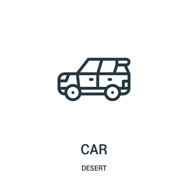 Автомобильный вектор из коллекции пустынь. Тонкая линия автомобиля наброска иконки векторной иллюстрации. Линейный символ для использования в веб и мобильных приложениях, логотипе, печатных СМИ . — стоковый вектор