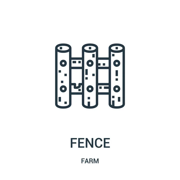 Zaunsymbolvektor aus der Bauernhofsammlung. dünne Linie Zaun umreißt Symbol Vektor Illustration. Lineares Symbol für Web- und Mobile-Apps, Logo, Printmedien. — Stockvektor