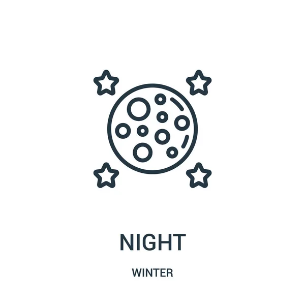 Nacht Icon Vektor aus der Winterkollektion. dünne Linie Nacht umreißen Symbol Vektor Illustration. Lineares Symbol für Web- und Mobile-Apps, Logo, Printmedien. — Stockvektor