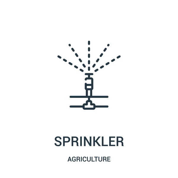 Sprinkler icon vector from agriculture collection. Thin line sprinkler outline icon vector illustration. Linear symbol for use on web and mobile apps, logo, print media. — Stock Vector