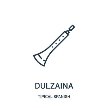 dulzaina simge vektör tipik İspanyol koleksiyonundan. İnce çizgi dulzaina anahat simgesini vektör çizim. Web ve mobil uygulamalar, logo, baskı ortamı kullanmak için doğrusal sembolü.