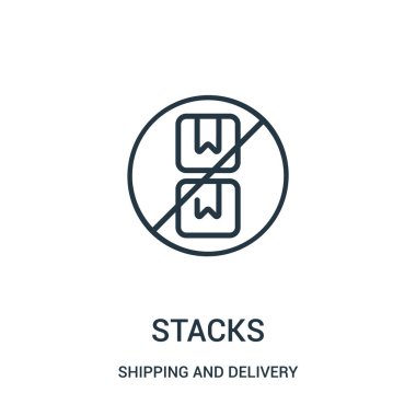 nakliye ve teslimat koleksiyonundan simge vektör yığar. İnce çizgi yığınları simge vektör çizim anahat. Web ve mobil uygulamalar, logo, baskı ortamı kullanmak için doğrusal sembolü.