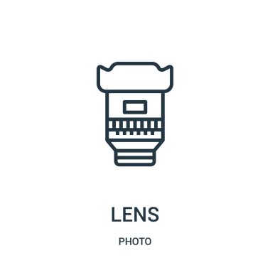 objektif simge vektör fotoğraf koleksiyonundan. İnce çizgi objektif anahat simgesini vektör çizim. Web ve mobil uygulamalar, logo, baskı ortamı kullanmak için doğrusal sembolü.
