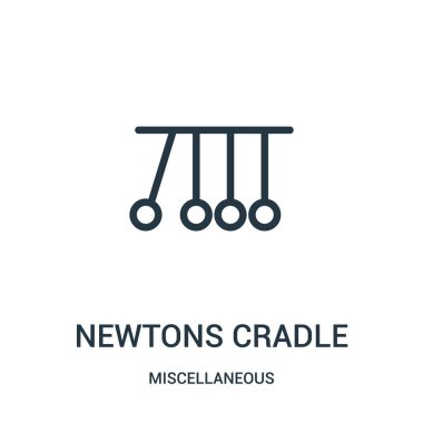 Newton simge vektör çeşitli koleksiyonundan sallasın. İnce çizgi Newton beşik anahat simgesini vektör çizim. Web ve mobil uygulamalar, logo, baskı ortamı kullanmak için doğrusal sembolü.