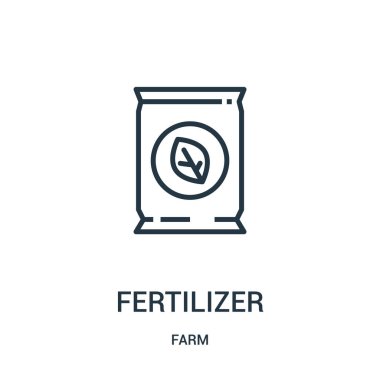 gübre simge vektör çiftlik koleksiyonundan. İnce çizgi gübre anahat simgesini vektör çizim. Web ve mobil uygulamalar, logo, baskı ortamı kullanmak için doğrusal sembolü.
