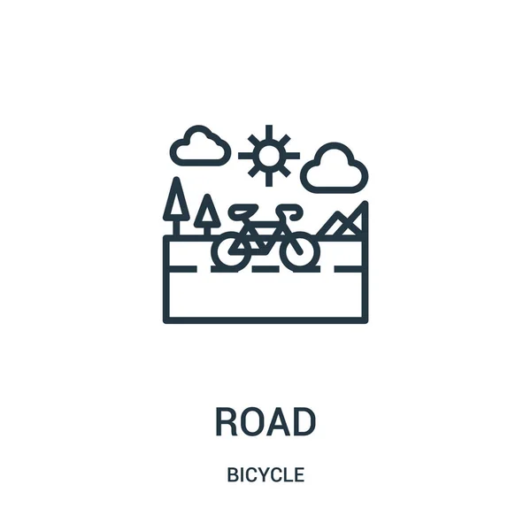 Vector icono de carretera de la colección de bicicletas. Ilustración de vector de icono de contorno de carretera de línea delgada. Símbolo lineal para su uso en aplicaciones web y móviles, logotipo, medios impresos . — Vector de stock