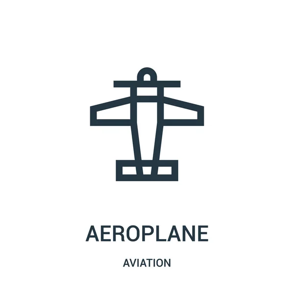 Vector icono de avión de la colección de aviación. Ilustración de vector de icono de esquema de avión de línea delgada. Símbolo lineal para su uso en aplicaciones web y móviles, logotipo, medios impresos . — Vector de stock