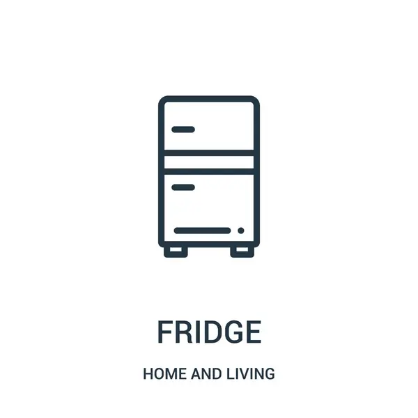 Fridge icon vector from home and living collection. Thin line fridge outline icon vector illustration. Linear symbol for use on web and mobile apps, logo, print media. — Stock Vector